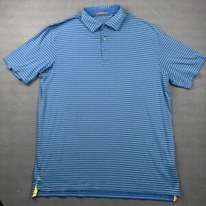 tasc Performance Mens Blue Yellow Striped Polo Shirt TM546‎ Large Fall 2023